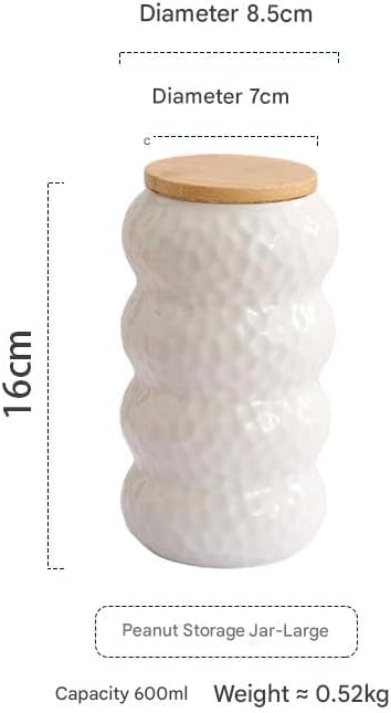 Ceramic Container, Ceramic Jar with Lid, Stackable Containers with Airtight Seal Container Kitchen Food Storage Jars for Serving Ground Coffee, Tea, Sugar, Spice and More (large 20oz/600ml)