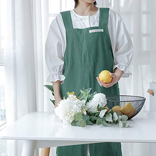 HANEE Cotton Aprons for Women and Men | Cross-Back Apron with Pockets - Image 6