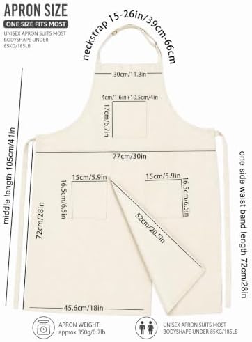 Molaxhome Split Pottery Apron with 3 Pockets Unisex with Adjustable Strap | Cotton Blend,Kitchen Apron,for Ceramics,Gardening,Kitchen Cooking - Image 4