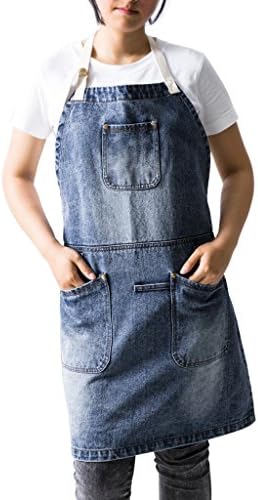 Jeanerlor European Cowboy Heavy Duty Denim Work Apron with Tool Pockets - Image 2