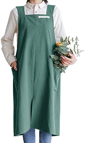 HANEE Cotton Aprons for Women and Men | Cross-Back Apron with Pockets by Hanee