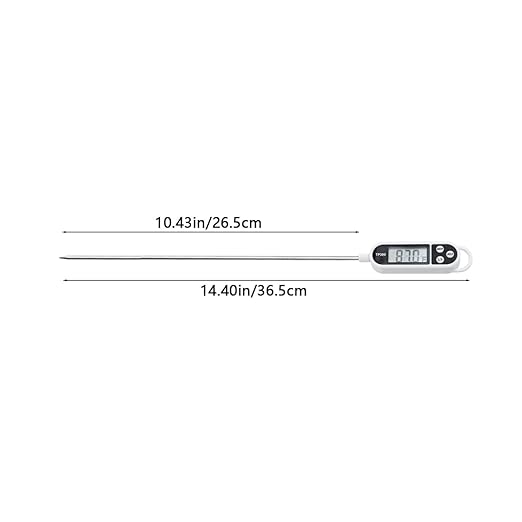 1/3pcs Candy Thermometer Digital Instant Read for Meat Kitchen Cooking Food Oil Deep Fry BBQ Grill Smoker (1, 14.4in-White)