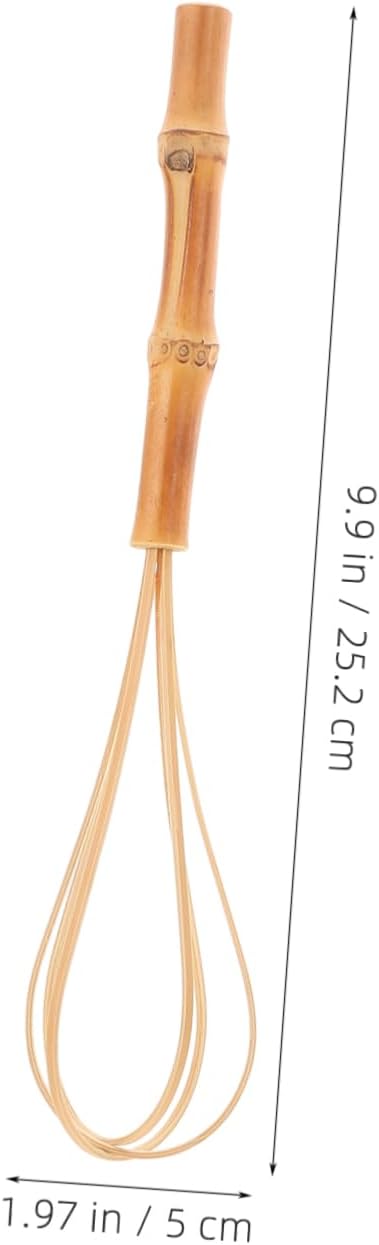 Manual Egg Mixer Bamboo Egg Whisk Large Whisk Multi-use Stirrer Easy to Clean Non-sticky Lightweight Ergonomic Handle for Cooking
