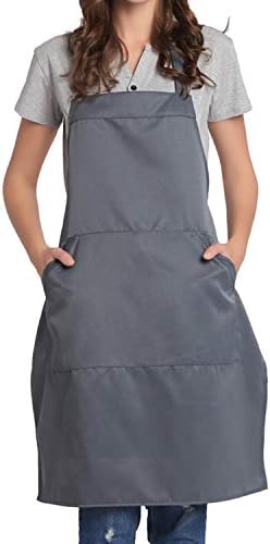 BIGHAS Adjustable Bib Apron with Long Ties for Women Men 18 Colors Chef Kitchen Cooking by BIGHAS