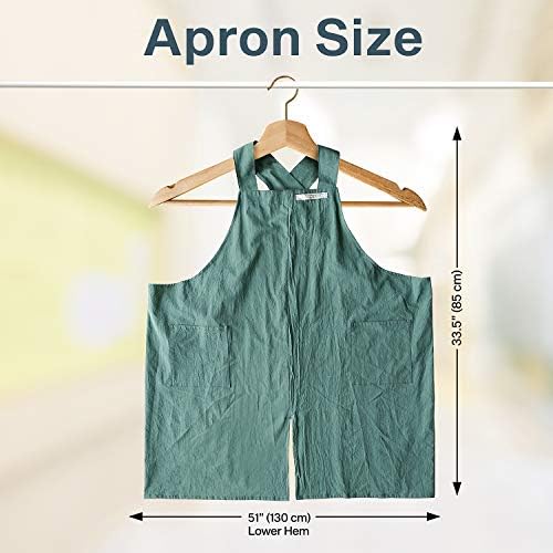 HANEE Cotton Aprons for Women and Men | Cross-Back Apron with Pockets - Image 5
