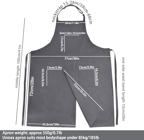 Molaxhome Split Pottery Apron with 3 Pockets Unisex with Adjustable Strap | Cotton Blend,Kitchen Apron,for Ceramics,Gardening,Kitchen Cooking - Image 6