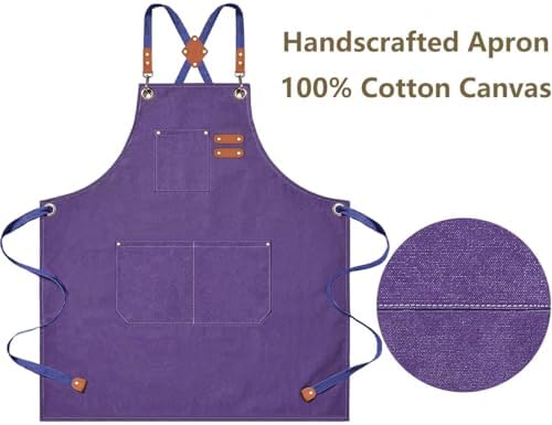 AFUN Aprons for Men Women with Large Pockets, 16-Ounce Cotton Canvas Cross Back Apron - Image 5
