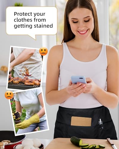 Xeoxarel Aprons with 4 Pockets (Available in 3 Pack / 7 Pack) 23.5'' X 11.5'' - Image 2