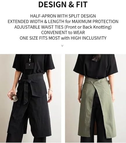 Waterproof Split Leg Half Apron Nylon Bistro Apron Pottery Artists - Image 4