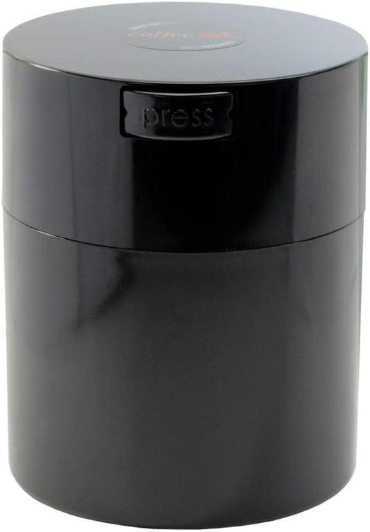 Coffeevac 1/2 LB – Patented Airtight Container | Multi-use Vacuum Container Works as Smell Proof Containers for Ground Coffee and Coffee Bean Containers. Black Cap and Body
