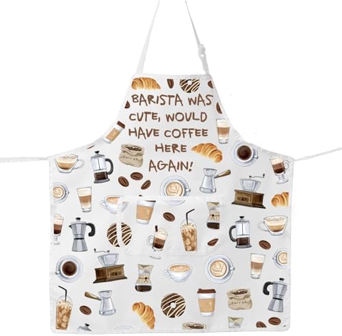 JNIAP Coffee Barista Apron Coffee Shop Apron It's A Good Day To Get A Coffee Gifts Coffee Apron For Women Men