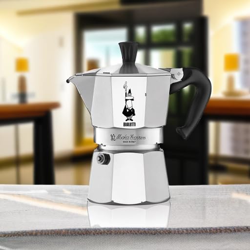 Bialetti Moka Express Iconic Italian Stovetop Espresso Maker (Silver, 3 Cups)
