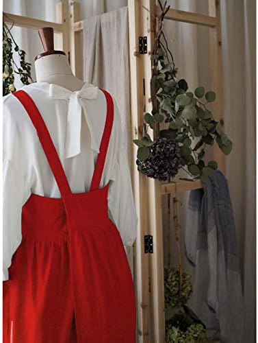 Uaussi Cotton Linen Apron Cross Back Work Apron for Women with Pockets Pinafore Dress X Cross Halter Apron for Chef Gardening - Image 3