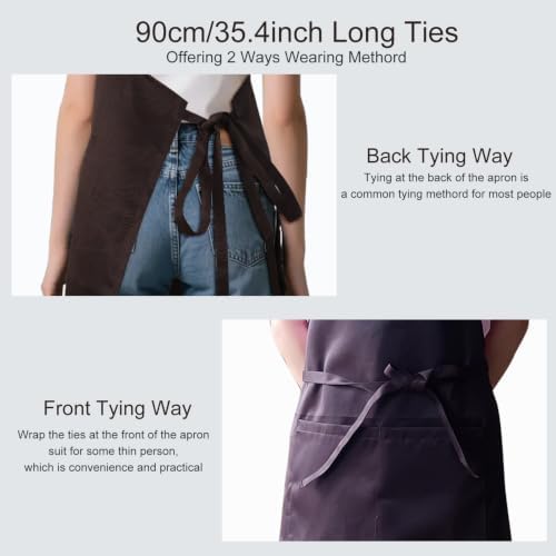 Kitchen Bib Chef Apron for Women Men with Pockets | Waterproof, Large Pockets, Adjustable Neck Strap, For Cooking, Painting, Pottery, Ceramics - Image 4