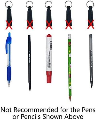 Bulk 25 Pack - Retractable Pen Reel for Thick Markers & Carpenter Pencils - Carabiner Clip for Apron, Belt Loop or Bag Strap - Great Gift for Baristas (Black) - Image 6