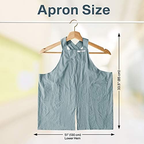 HANEE Cotton Aprons for Women and Men | Cross-Back Apron with Pockets - Image 5