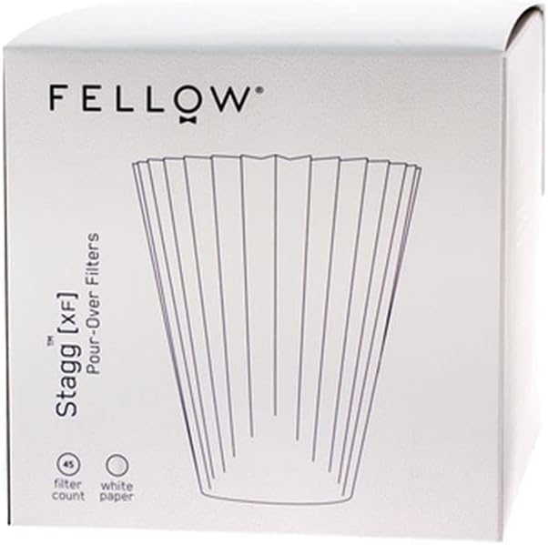 Fellow Stagg [XF] Pour Over Coffee Paper Filters – 45 Count Flat Bottom Disposable Filters for Drip Coffee Maker, Custom Fit for Stagg XF, Clean Brew, Easy Separation, Made in USA