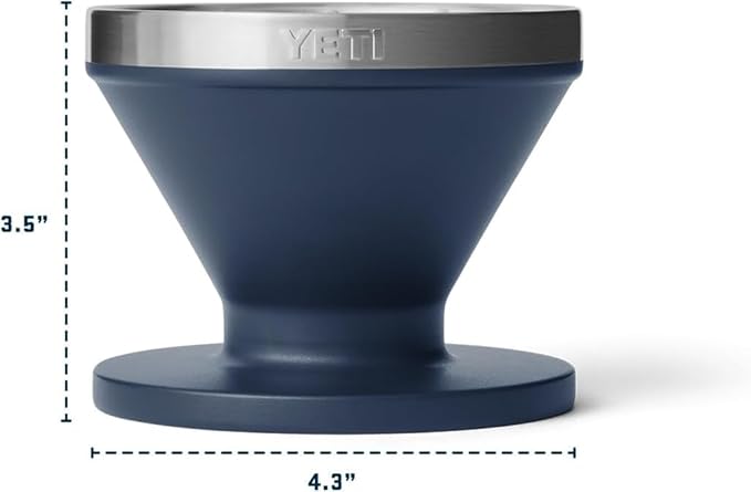 YETI Pour Over Coffee Maker Accessory Ramblers, Designed for Perfect Coffee Extraction Anywhere, Stainless Steel, fits any V60 Filter, Black Stone