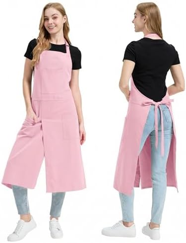 Molaxhome Split Pottery Apron with 3 Pockets Unisex with Adjustable Strap | Cotton Blend,Kitchen Apron,for Ceramics,Gardening,Kitchen Cooking by Molaxhome