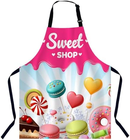 Different Sweets Colorful Waterproof Apron Kitchen Chef Aprons Bibs for Grooming Cooking Baking Painting Gardening by Unknown