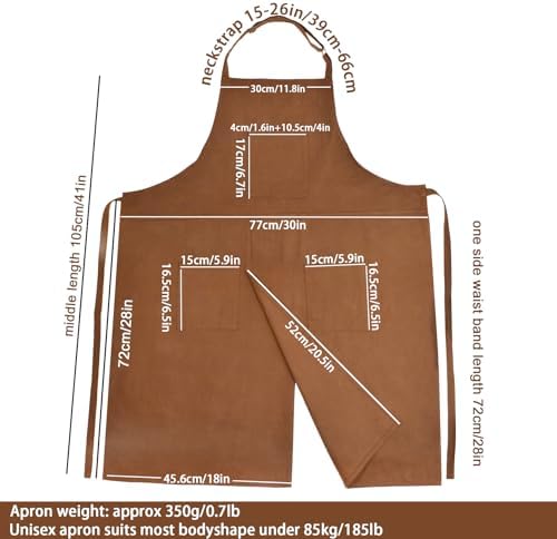Molaxhome Split Pottery Apron with 3 Pockets Unisex with Adjustable Strap | Cotton Blend,Kitchen Apron,for Ceramics,Gardening,Kitchen Cooking - Image 6