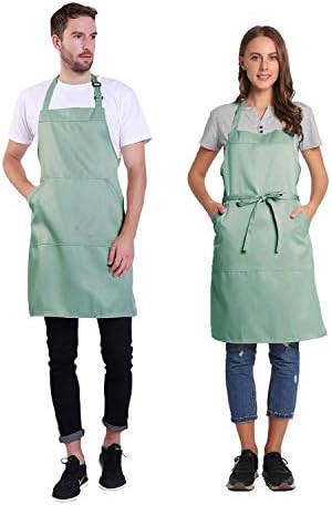 BIGHAS Adjustable Bib Apron with Long Ties for Women Men 18 Colors Chef Kitchen Cooking - Image 2