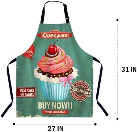 Vintage Cupcake Chefs Apron, Cooking and Baking Apron for Men and Women, Kitchen Apron, Butchers Apron, BBQ & Catering Bibs - Image 2