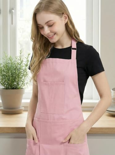 Molaxhome Split Pottery Apron with 3 Pockets Unisex with Adjustable Strap | Cotton Blend,Kitchen Apron,for Ceramics,Gardening,Kitchen Cooking - Image 5