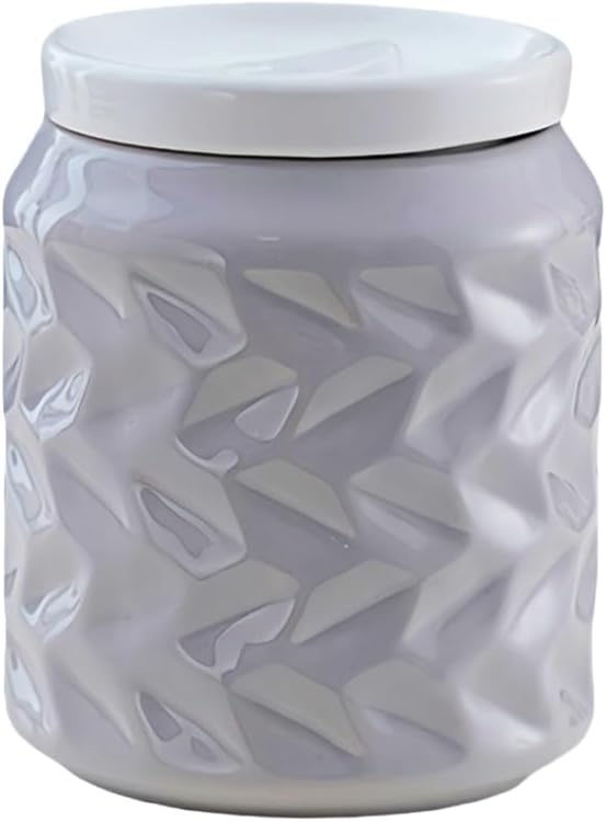 Ceramic Jar with Lid, 25.3oz Food Storage Jar with Airtight Seal Ceramic Lid for Sugar Tea Spice, Coffee Canister Sugar Container (Gray)