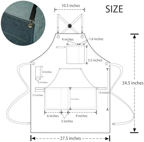 Professional Unisex Chef Apron – Cross-Back, Large Pockets, Water-Resistant Cotton Canvas - Image 2