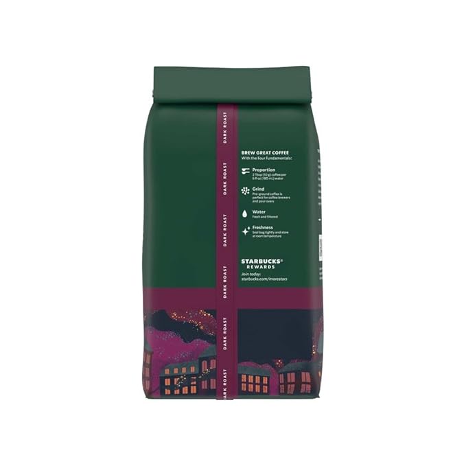 Starbucks Ground Coffee, Dark Roast Hot or Iced Coffee, French Roast, 28 oz (Pack of 2)