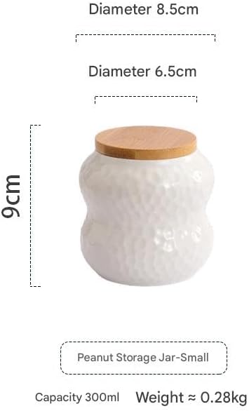 Ceramic Container, Ceramic Jar with Lid, Stackable Containers with Airtight Seal Container Kitchen Food Storage Jars for Serving Ground Coffee, Tea, Sugar, Spice and More (small 10oz/300ml)
