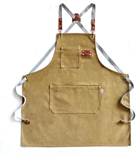 Chef Apron Bib Apron with 2 Large Pockets Adjustable Neck Strap Kitchen Apron Cooking Apron Stripes Baking Apron by Unknown