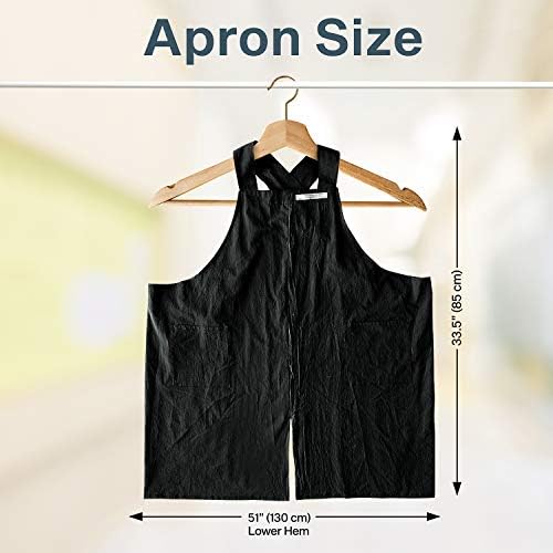 HANEE Cotton Aprons for Women and Men | Cross-Back Apron with Pockets - Image 5