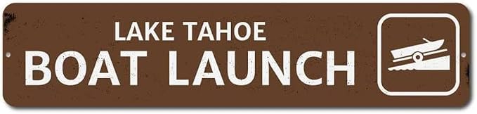 Boat Launch Lake Sign, Custom Lake Location Name Boat Ramp Boating Sign, Park Recreation Aluminum Decor - 6 x 16 by Unknown