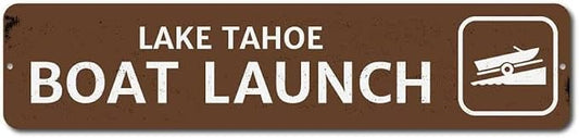 Boat Launch Lake Sign, Custom Lake Location Name Boat Ramp Boating Sign, Park Recreation Aluminum Decor - 6 x 16 by Unknown