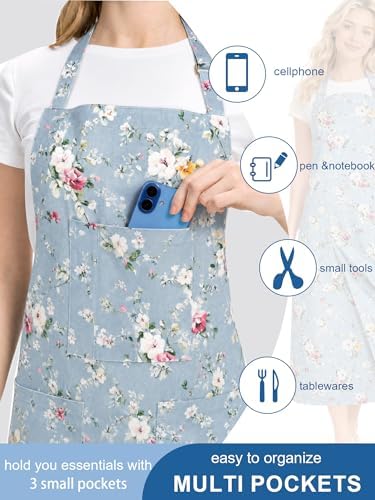 Molaxhome Split Pottery Apron with 3 Pockets Unisex with Adjustable Strap | Cotton Blend,Kitchen Apron,for Ceramics,Gardening,Kitchen Cooking - Image 3
