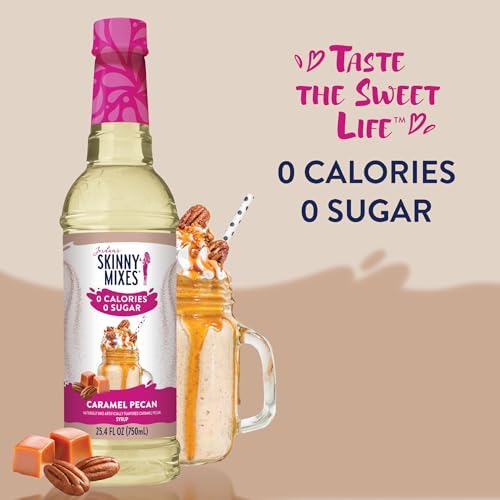 Jordan's Skinny Mixes Sugar Free Coffee Syrup, Caramel Pecan Coffee Flavoring Syrup, Zero Calorie Drink Mix, Lattes, Baking, Protein Shake or Cocktail, Dairy & Gluten Free, Kosher, 25.4 Fl Oz, 2 Pack