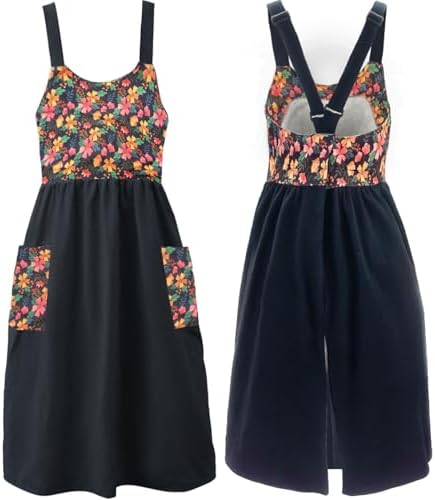 Uaussi Cotton Linen Apron Cross Back Work Apron for Women with Pockets Pinafore Dress X Cross Halter Apron for Chef Gardening by Uaussi