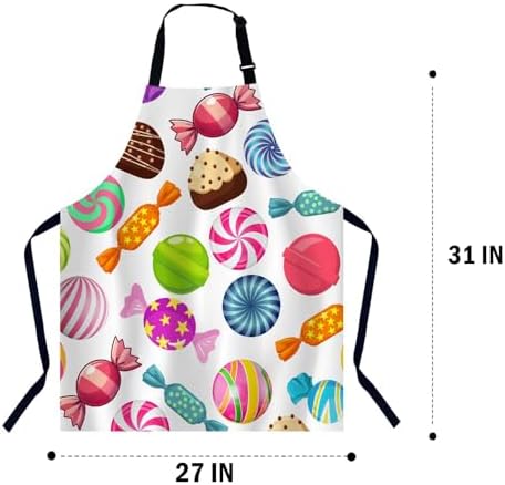 Sweet Candies Kitchen Apron for Women Men, Unisex Adjustable Cooking Apron, Waterproof Apron for Home Kitchen, Restaurant, Coffee House - Image 2
