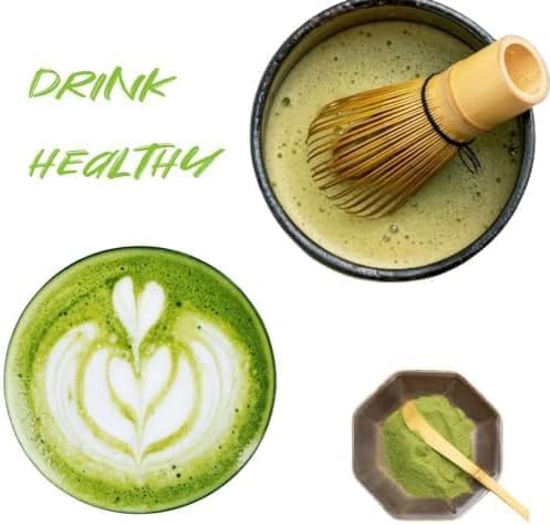 2PCS Matcha Whisk Set Matcha Set Natural Bamboo Set for Tea Ceremony Matcha Powder Brush Tool Included