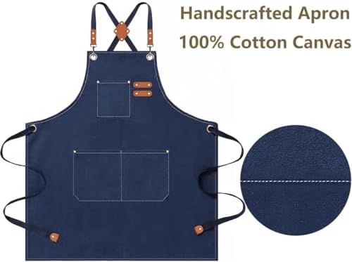 AFUN Aprons for Men Women with Large Pockets, 16-Ounce Cotton Canvas Cross Back Apron - Image 5