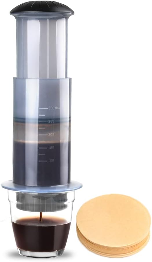 Coffee Press Maker -New Desgin Bigger Capacity Quickly Makes Delicious Coffee Without Bitterness - 1 to 3 Cups Per Pressing (Coffee Maker)