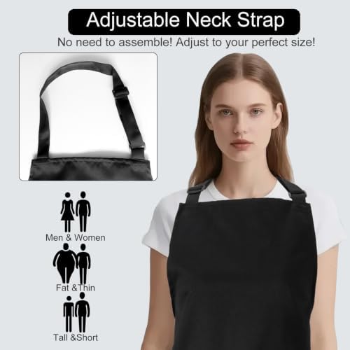 Kitchen Bib Chef Apron for Women Men with Pockets | Waterproof, Large Pockets, Adjustable Neck Strap, For Cooking, Painting, Pottery, Ceramics - Image 6