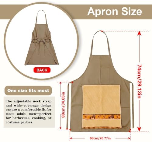 Chef Apron Bib Apron with 2 Large Pockets Adjustable Neck Strap Kitchen Apron Cooking Apron Stripes Baking Apron - Image 2