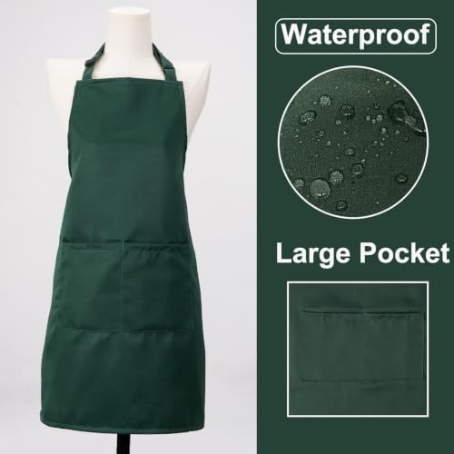 Kitchen Bib Chef Apron for Women Men with Pockets | Waterproof, Large Pockets, Adjustable Neck Strap, For Cooking, Painting, Pottery, Ceramics - Image 2