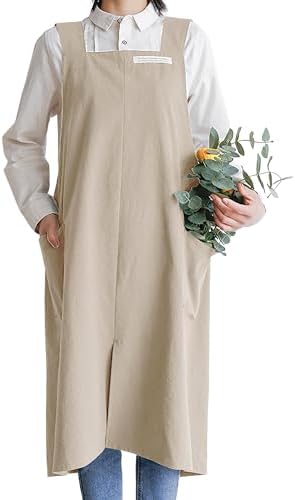 HANEE Cotton Aprons for Women and Men | Cross-Back Apron with Pockets by Hanee