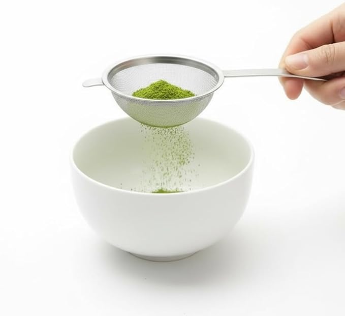 Japanese Fine Mesh Tea Sifter – Stainless Steel Tea Strainer for Matcha & Loose Leaf Tea -Made in Japan (Hammered Handle)
