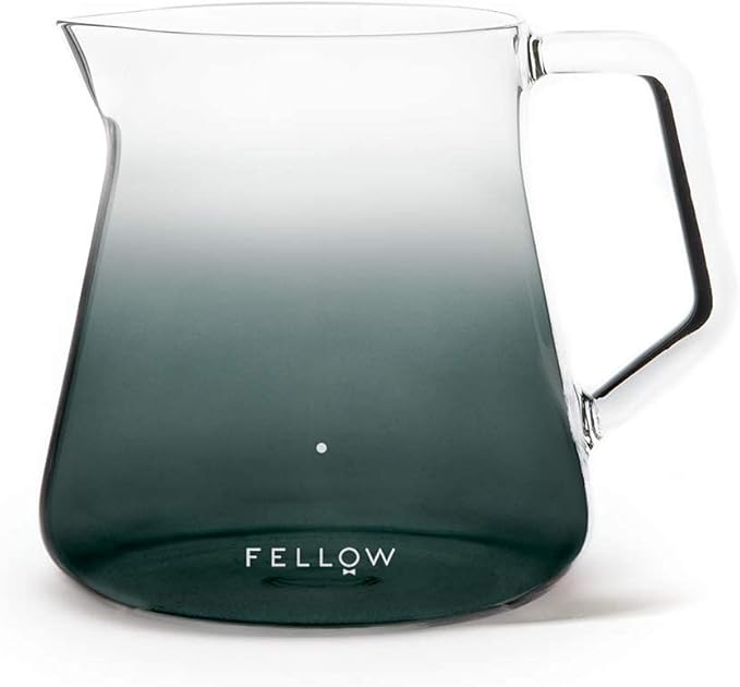 Fellow Mighty Small Glass Carafe - Manual Pour Over Coffee Beaker and Tea Steeper, Borosilicate Glass Decanter, 16.9 oz Smoke Grey Container