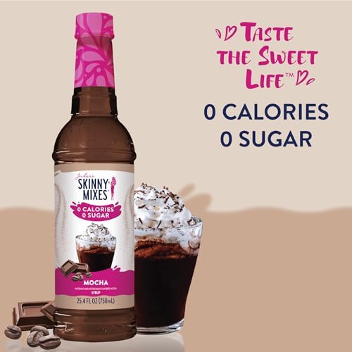 Jordan's Skinny Mixes Sugar Free Coffee Syrup, Mocha Coffee Flavoring Syrup, Zero Calorie Drink Mix, Lattes, Baking, Protein Shake or Cocktail, Dairy & Gluten Free, Kosher, 25.4 Fl Oz, 2 Pack